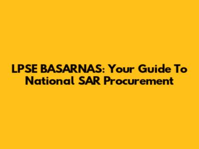 LPSE BASARNAS: Your Guide To National SAR Procurement