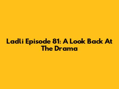 Ladli Episode 81: A Look Back At The Drama