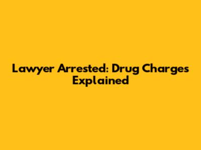 Lawyer Arrested: Drug Charges Explained
