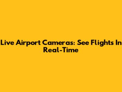 Live Airport Cameras: See Flights In Real-Time