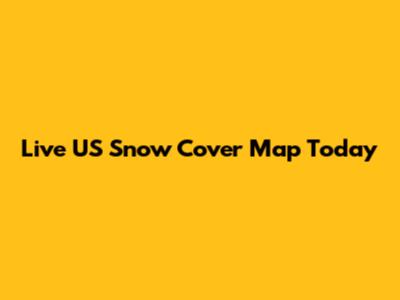 Live US Snow Cover Map Today