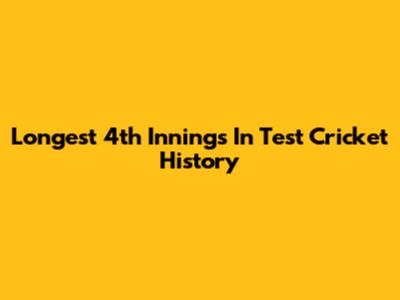 Longest 4th Innings In Test Cricket History