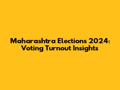 Maharashtra Elections 2024: Voting Turnout Insights