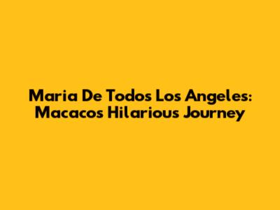 Maria De Todos Los Angeles: Macaco's Hilarious Journey