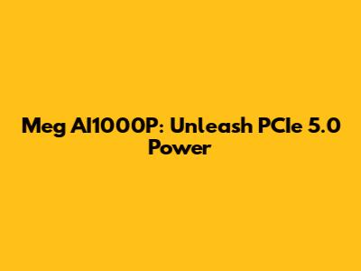 Meg AI1000P: Unleash PCIe 5.0 Power