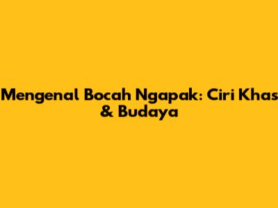 Mengenal Bocah Ngapak: Ciri Khas & Budaya