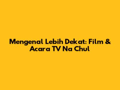 Mengenal Lebih Dekat: Film & Acara TV Na Chul