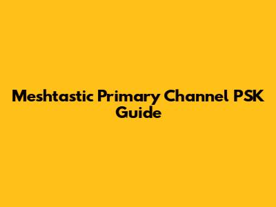 Meshtastic Primary Channel PSK Guide