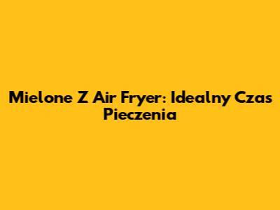 Mielone Z Air Fryer: Idealny Czas Pieczenia
