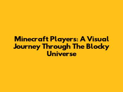 Minecraft Players: A Visual Journey Through The Blocky Universe