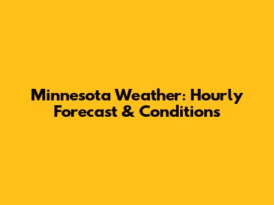 Minnesota Weather: Hourly Forecast & Conditions
