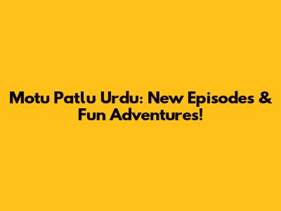 Motu Patlu Urdu: New Episodes & Fun Adventures!