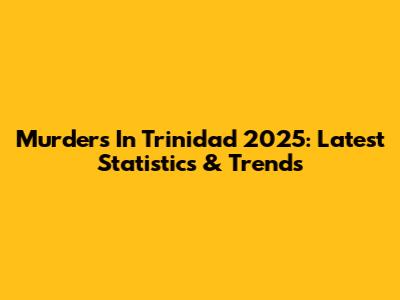 Murders In Trinidad 2025: Latest Statistics & Trends