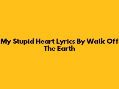 My Stupid Heart Lyrics By Walk Off The Earth