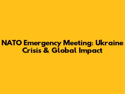 NATO Emergency Meeting: Ukraine Crisis & Global Impact