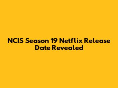 NCIS Season 19 Netflix Release Date Revealed