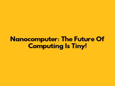 Nanocomputer: The Future Of Computing Is Tiny!