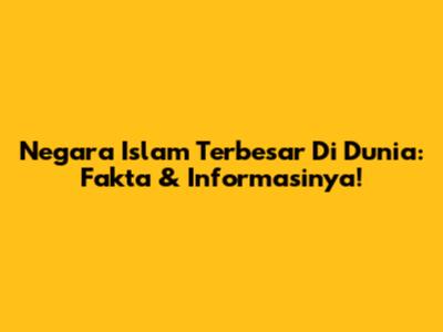 Negara Islam Terbesar Di Dunia: Fakta & Informasinya!