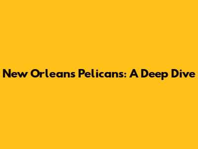 New Orleans Pelicans: A Deep Dive