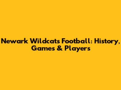 Newark Wildcats Football: History, Games & Players