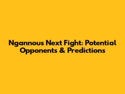 Ngannou's Next Fight: Potential Opponents & Predictions