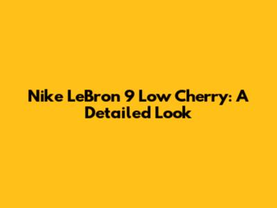 Nike LeBron 9 Low Cherry: A Detailed Look