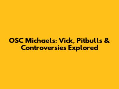 OSC Michael's: Vick, Pitbulls & Controversies Explored
