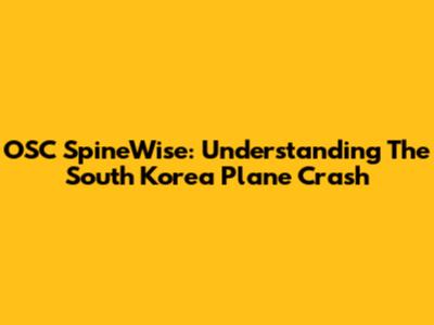 OSC SpineWise: Understanding The South Korea Plane Crash