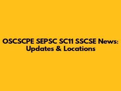 OSCSCPE SEPSC SC11 SSCSE News: Updates & Locations