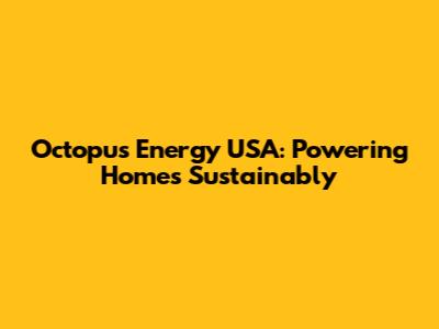 Octopus Energy USA: Powering Homes Sustainably