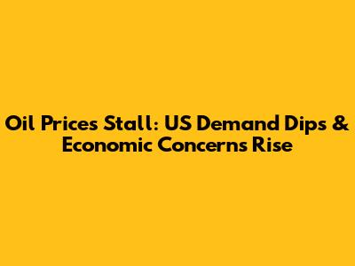 Oil Prices Stall: US Demand Dips & Economic Concerns Rise