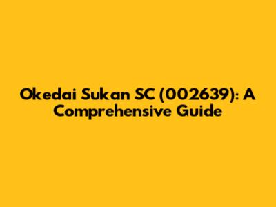 Okedai Sukan SC (002639): A Comprehensive Guide