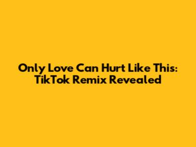 Only Love Can Hurt Like This: TikTok Remix Revealed