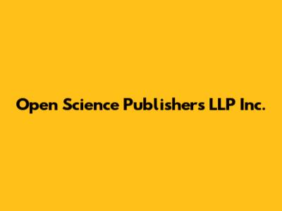 Open Science Publishers LLP Inc.