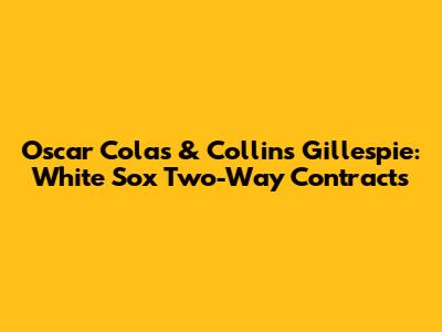 Oscar Colas & Collins Gillespie: White Sox Two-Way Contracts