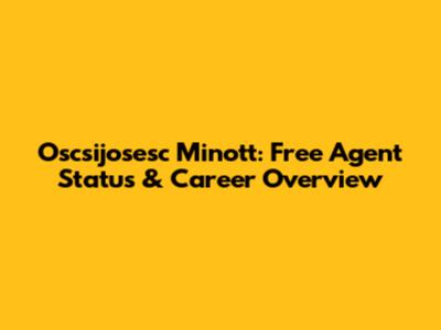 Oscsijosesc Minott: Free Agent Status & Career Overview