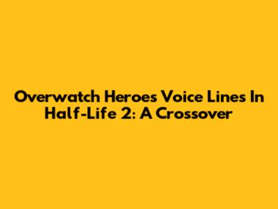 Overwatch Heroes' Voice Lines In Half-Life 2: A Crossover