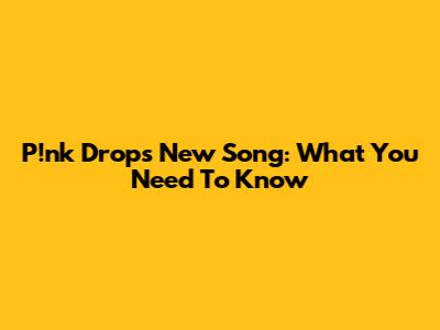 P!nk Drops New Song: What You Need To Know