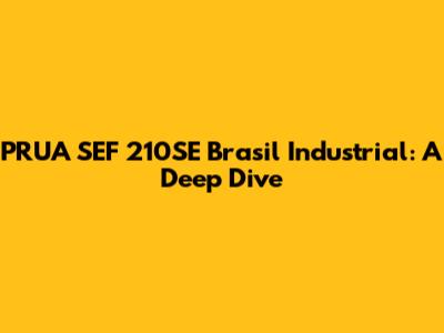 PRUA SEF 210SE Brasil Industrial: A Deep Dive