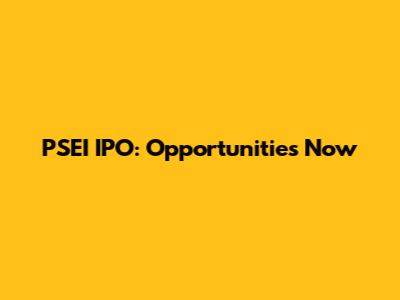 PSEI IPO: Opportunities Now
