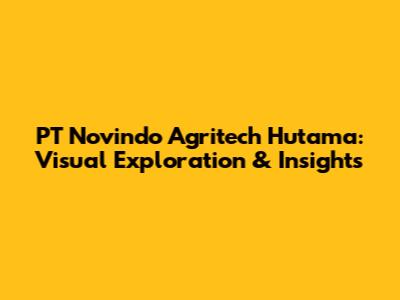 PT Novindo Agritech Hutama: Visual Exploration & Insights
