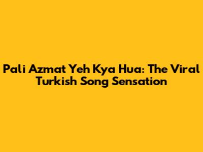 Pali Azmat Yeh Kya Hua: The Viral Turkish Song Sensation