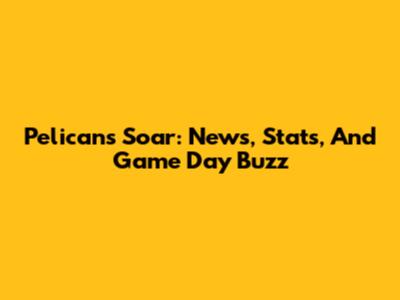 Pelicans' Soar: News, Stats, And Game Day Buzz