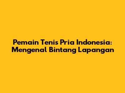 Pemain Tenis Pria Indonesia: Mengenal Bintang Lapangan