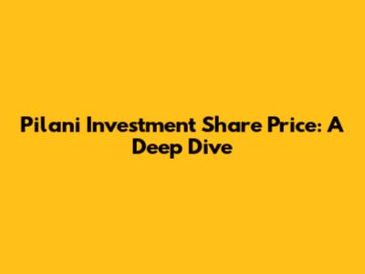 Pilani Investment Share Price: A Deep Dive