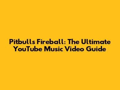 Pitbull's Fireball: The Ultimate YouTube Music Video Guide