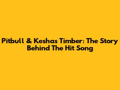 Pitbull & Kesha's Timber: The Story Behind The Hit Song