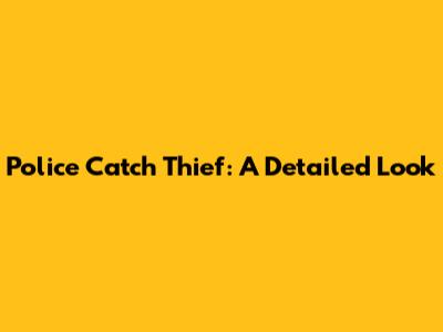 Police Catch Thief: A Detailed Look