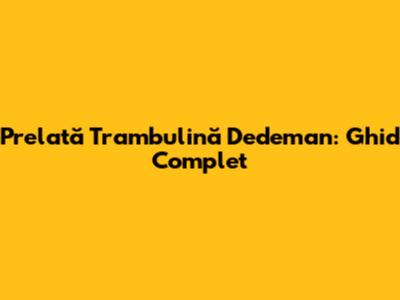 Prelată Trambulină Dedeman: Ghid Complet