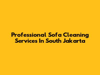 Professional Sofa Cleaning Services In South Jakarta